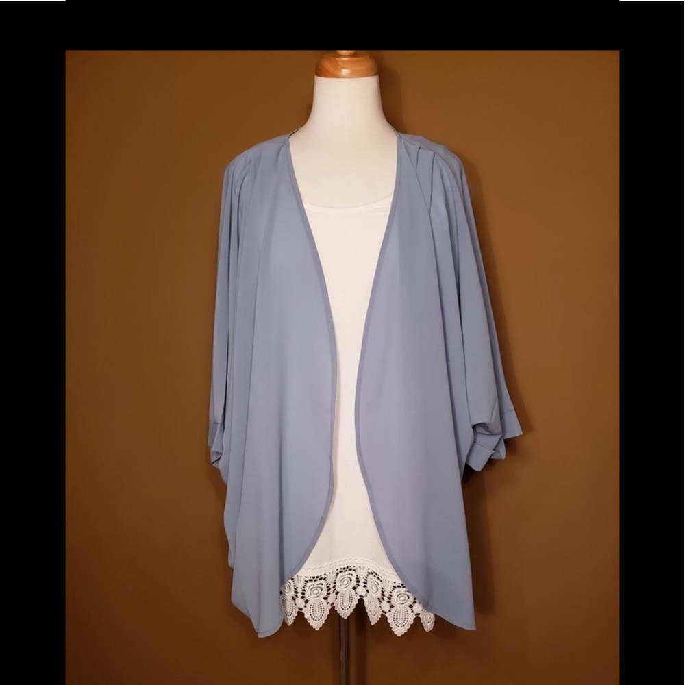 Slate Blue Shrug Kimono Chiffon